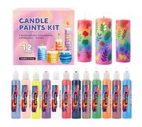 Crayons de bougie - 12 couleurs Cougies Calset pour les débutants | Écriture créative et conception sur des bougies, du verre, des sacs de coton | Ensemble d'artisanat pour les, cadeaux de