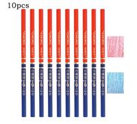 Crayons De Charpentier Au Plomb Noir Avec Marqueur D'échelle,Dessin,Bleu,Rouge,Bricolage,Calcul,Travail,École,Bureau,10 Pièces,Ensemble #B