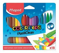 Crayons de cire - MAPED - Color'peps Plasticlean - Étui de 18 - Multicolore - Pour enfants à partir de 3 ans
