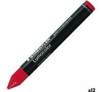 Crayons de cire multicolores Staedtler Lumocolor Permanent Rouge (12 pièces)