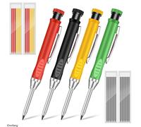 Crayons de Construction pour charpentier solide de 2.8mm, fabricant de trous profonds, avec taille-crayon intégré pour le travail du bois, outil d'architecte de dessin Blue set