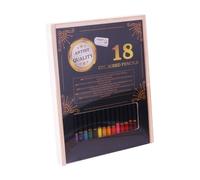 Crayons de couleur 18 pièces dans une boîte en bois