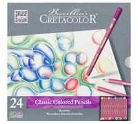 Crayons de couleur - 24 couleurs intenses - Résiste à l'eau - Beaux-arts - Creta