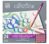 CRETACOLOR Karmina, crayons d'artiste résistants à l'eau, 24 couleurs, couleurs intenses, les couleurs peuvent être mélangées, mine de 3,8mm, trait doux et saturé