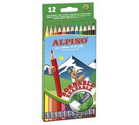 Alpino Crayons de couleur Multicouleur effaçables 12 pièces