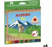 Crayons de couleur Alpino Tri Coloré (6 pièces)