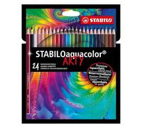 Crayons de couleur aquarellables STABILO aquacolor ARTY - Pochette de 24