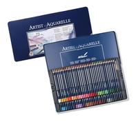 Crayons de couleur aquarelle avec étui en métal pré-taillés avec pinceau fin pour livres de coloriage pour adultes et enfants Crayons de couleurs vives