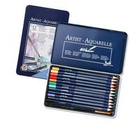 Crayons de couleur aquarelle avec étui en métal pré-taillés avec pinceau fin pour livres de coloriage pour adultes et enfants Crayons de couleurs vives