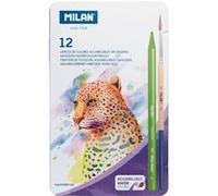 MILAN Boîte métallique – 12 crayons de couleur aquarellables + 1 pinceau (07468112C)
