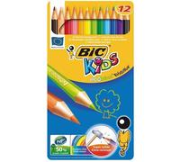 Crayons de Couleur BIC ECOlution Kids Evolution - Boite Métal - 12 Crayons - Couleurs Vives