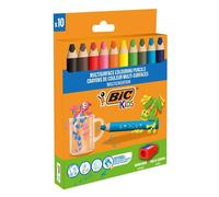 Crayons de couleur - BIC - Kids - 10 crayons - Multicolore - Multi-surfaces