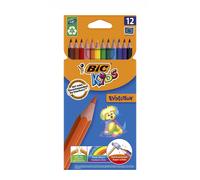 Crayons de couleur BIC KIDS Evolution ecoltions, étui carton de 12