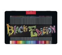 Crayon de couleur - FABER-CASTELL - Black Edition - Étui de 36 - Mine supersoft - Bois noir