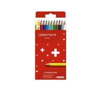 Caran d'Ache Crayons de couleur Swisscolor – étui carton, 12 crayons imperméables