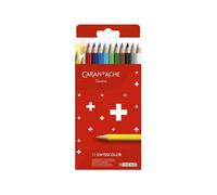 Caran d'Ache Crayons de couleur Swisscolor – étui carton, 12 crayons imperméables