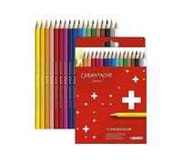 Crayons de couleur - CARAN D'ACHE - Swisscolor - 18 pièces - Bois de cèdre - Mine tendre