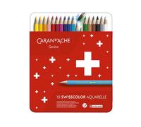 Boîte métal crayons 18 couleurs Caran d'Ache Swisscolor