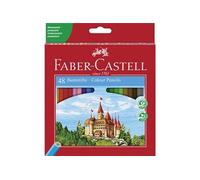Crayons de couleur - FABER-CASTELL - Etui de 48 - Forme hexagonale - Taille-crayon inclus - Coloris assortis