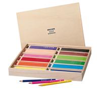 Crayons de couleur Creall Maxi 144 pièces dans une boîte en bois 12 couleurs