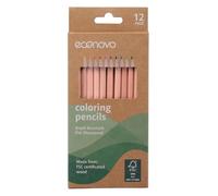 Crayons de couleur econovo 12 pièces / 3 mm x 12 couleurs/adultes et enfants/idéal pour les livres de coloriage/trou pour accrocher/design moderne/fabriqué à partir de bois certifié FSC