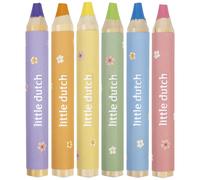 Little Dutch Lot de 6 crayons de couleur pour enfants/tout-petits - À partir de 2 ans - Rose & Friends