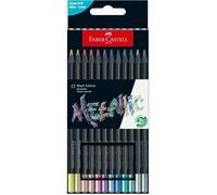Crayons de Couleur - FABER-CASTELL - Black Edition - Métallique - Bois noir - Supersoft