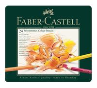 Faber-Castell 110024 - Crayon de couleur pour artistes, 24 Polychromos étui métal
