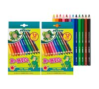 Crayons de couleur géants JOLLY X-Big ; lot de 24 (lot de 2 de 12) parfaits pour les besoins spéciaux, l'art-thérapie et les jeunes apprenants mu