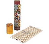 Crayons de Couleur - Harry Potter - Poudlard - 12 Crayons - Taille-crayons Inclus - 2 Feuilles de Coloriage