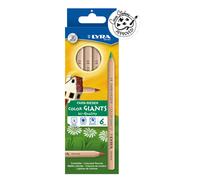 Crayons de couleur LYRA Color-Giants non laqu s, mine de 6,25 mm, lot de 6 crayons, couleurs assorties 3931060