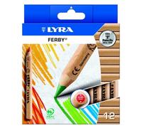 Crayons De Couleur Lyra Ferby Taille Demi En Finition Bois Naturel Paquet De 12