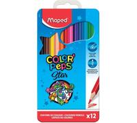Maped – Crayons de couleur COLOR'PEPS – triangulaires ergonomiques – boîte métal 12 couleurs vives