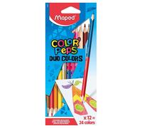 Crayons De Couleur Maped Color'Peps Duo X 12 Couleurs Assorties