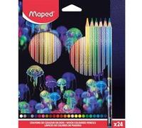 Crayons de Couleur - Maped - Deepsea Paradise - 24 Crayons - Triangulaire Ergonomique - Mine Résistante Or