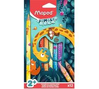 Crayons de couleur - Maped - Jungle Fever - 12 Crayons Jumbo - Ultra vives - Ergonomiques
