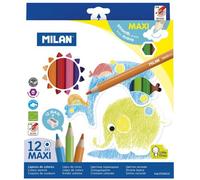 Crayons De Couleur Maxi Hexagonaux 12 Pièces + Taille-Crayon