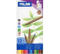 Crayons de couleur - Milan - Lot de 12 - Mine grand format - Couleurs variées
