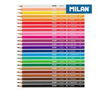 Crayons de couleur - Milan - Pack de 24 - Hexagonaux - Mine 2.9 mm - Résistants à la casse