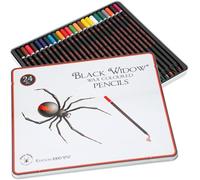 Crayons de couleur noire Widow ® pour adultes, le meilleur ensemble de crayons de couleur pour les livres de coloriage pour adultes, une trousse de dessin Blackwood de qualité 24 pièces disponible