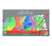 CRETACOLOR Pastel Pencils, crayons pastels haute résistance à la lumière, 36 couleurs, non gras, frottis doux, à peindre à l'eau, pigmentation complète