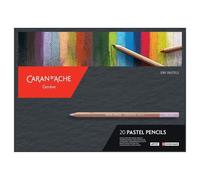 Crayons de couleur pastels secs extra-fins Caran d'Ache - 20 couleurs vibrantes et intenses