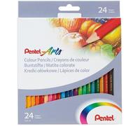 Crayons de couleur - PentelArts - Étui de 24 - Hexagonal - Mine très souple - Couleurs lumineuses