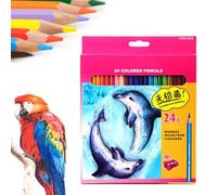 Crayons de Couleur pour Adulte - 24 Crayons de Couleur pour École | Matériel Artistique pour Dessin Travaux Manuels Projets Scolaires Voyage Salle de Classe