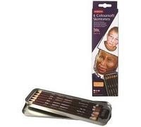 Crayons de couleur pour portraits - DERWENT - Coloursoft Skintones - Lot de 6 crayons + 1 taille-crayon