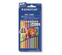 Staedtler Crayons de couleur Noris Club Triplus Jumbo – 10 crayons + taille-crayon