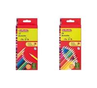 Crayons de couleur triangulaires - HERLITZ - 6 en tilleul - Laqués - Certifié FSC - Assortis