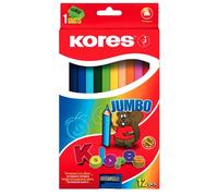 Kores crayons de couleur jumbo, tui de 12, en carton bb93512 G