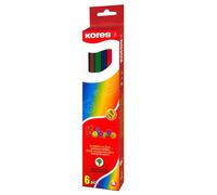 Crayons de couleur triangulaires Kores "Kolores" étui carton 6 pièces