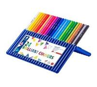 Staedtler Ergosoft 157, Crayons de couleur tendres pour dessin et coloriage, Prise en main douce et confortable, Étui chevalet avec 24 couleurs lumineuses assorties, 157 SB24